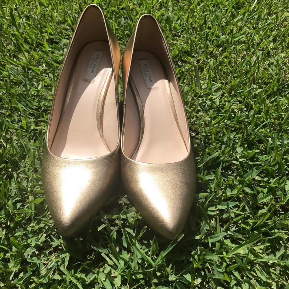 Gold Cole Hann womens heels